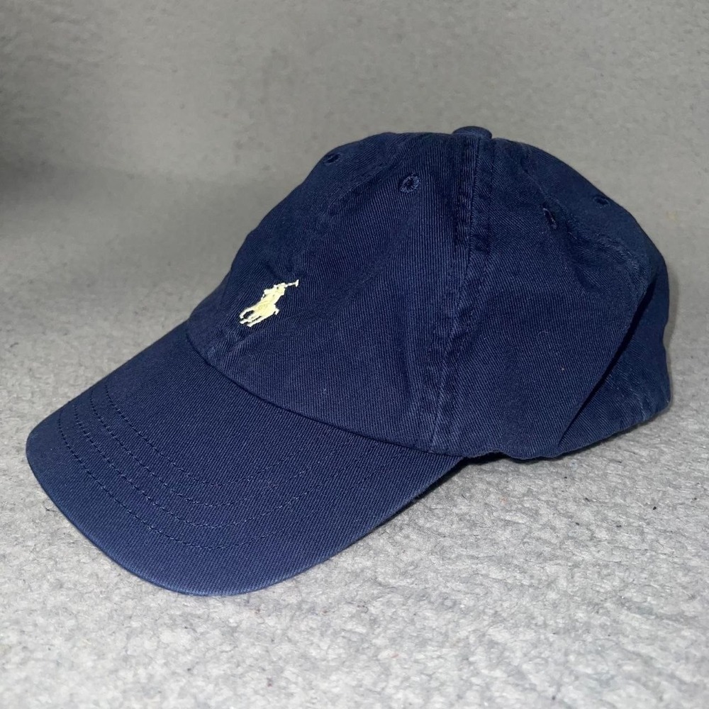 Polo Ralph Lauren Baseball Cap One Size 2T-4T Navy Blue White Pony Strapback Hat